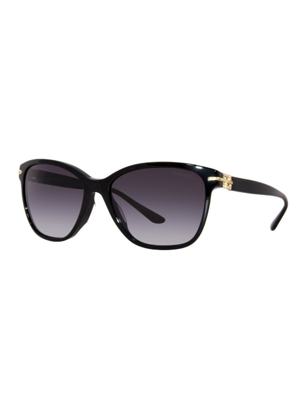 Versace Women's 4290BA 4290-BA GB1/8G Black/Gold/Crystal Accent Sunglasses 57mm